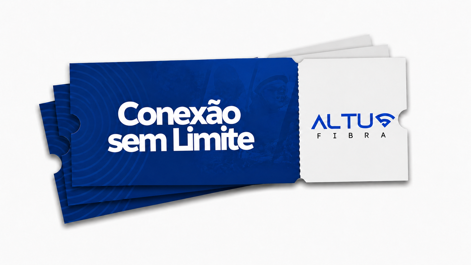 Ingresso Altus Fibra com o texto Conexão sem Limite